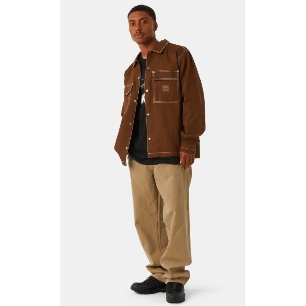 HUF Brown Contrast‎ Stitch Workwear Jacket Size Small